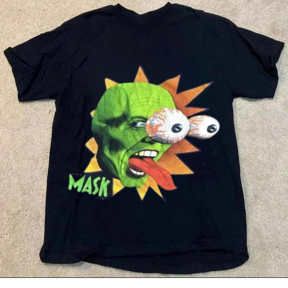 Black And Green Mask Graphic Tee